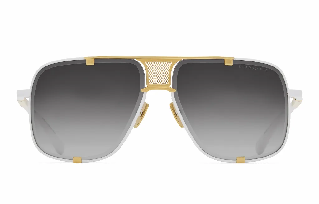Dita MACH-FIVE Kolor: MATTE WHITE - YELLOW GOLD, Kolor oprawy: Biały
