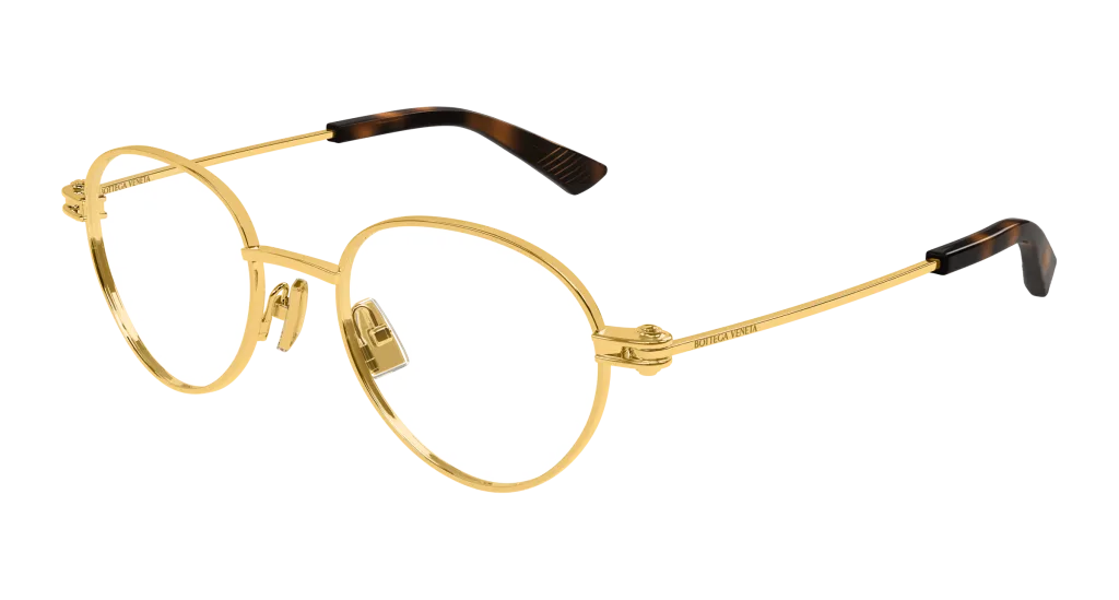 Bottega Veneta BV1382O GOLD-TRANSPARENT BV1382O-003, Złoty