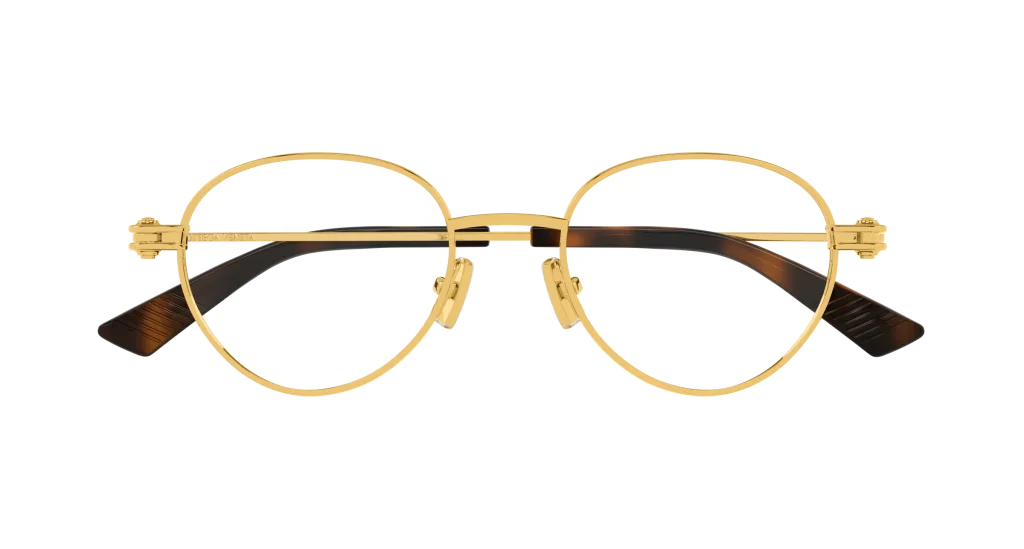 Bottega Veneta BV1382O GOLD-TRANSPARENT BV1382O-003, Złoty