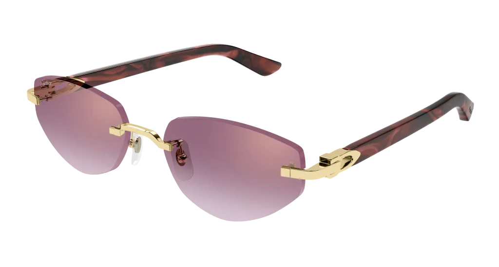 Cartier CT0580S Kolor: GOLD-RED-RED, Kolor oprawy: Złoty
