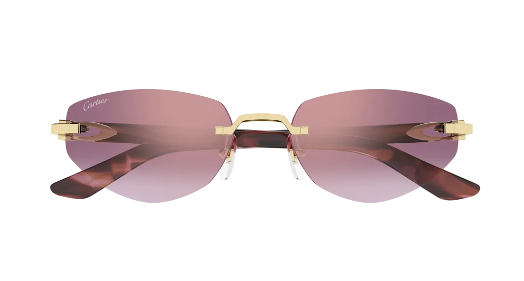 Cartier CT0580S Kolor: GOLD-RED-RED, Kolor oprawy: Złoty
