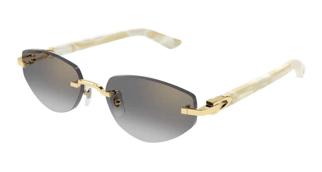 Cartier CT0580S Kolor: GOLD-IVORY-GREY, Kolor oprawy: Beżowy