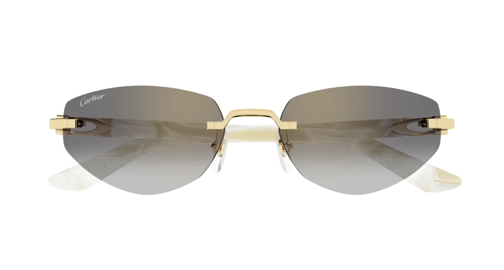 Cartier CT0580S Kolor: GOLD-IVORY-GREY, Kolor oprawy: Beżowy