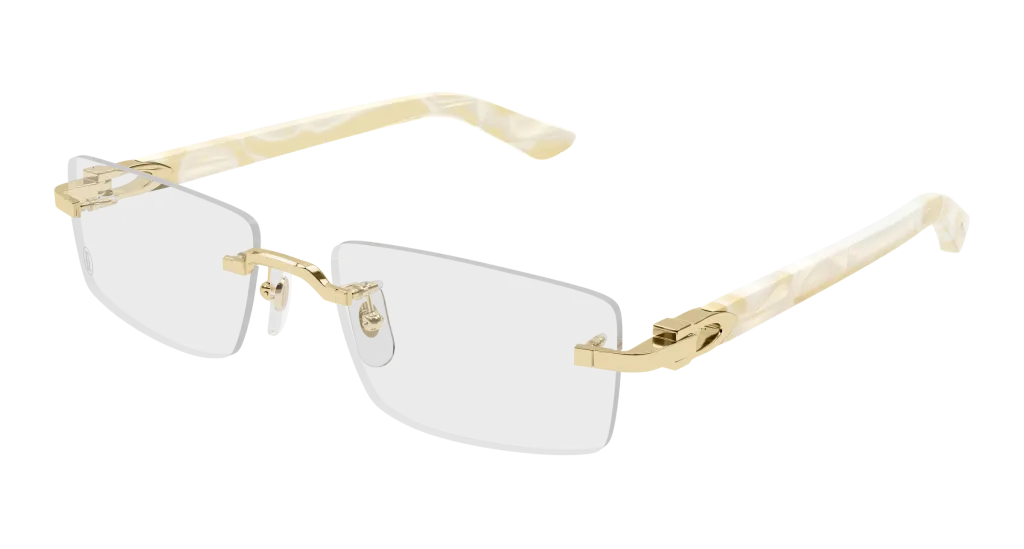 Cartier CT0581O Kolor: GOLD-IVORY-TRANSPARENT, Kolor oprawy: Złoty