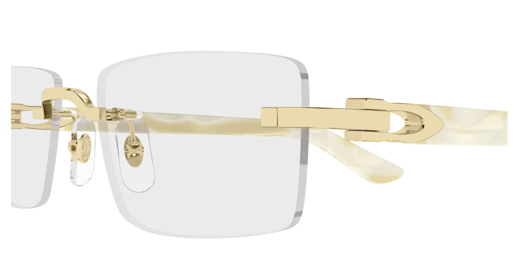 Cartier CT0581O Kolor: GOLD-IVORY-TRANSPARENT, Kolor oprawy: Złoty