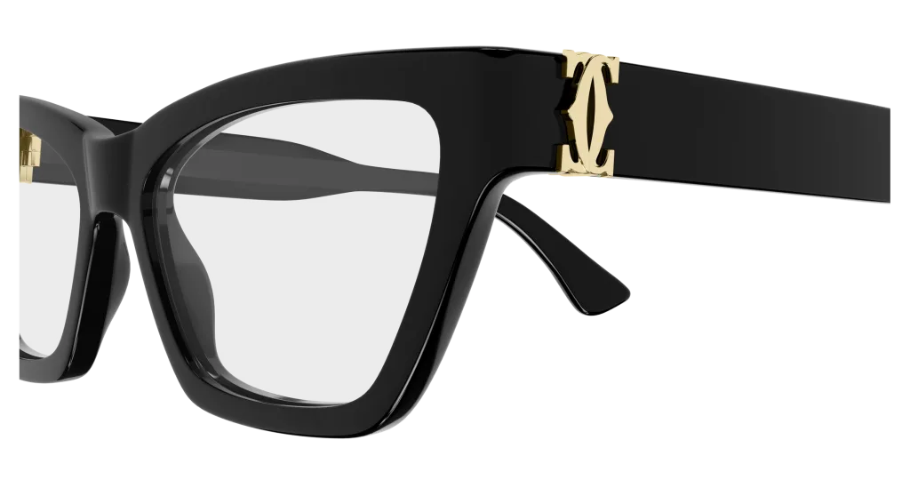 Cartier CT0590O BLACK-TRANSPARENT, Czarny