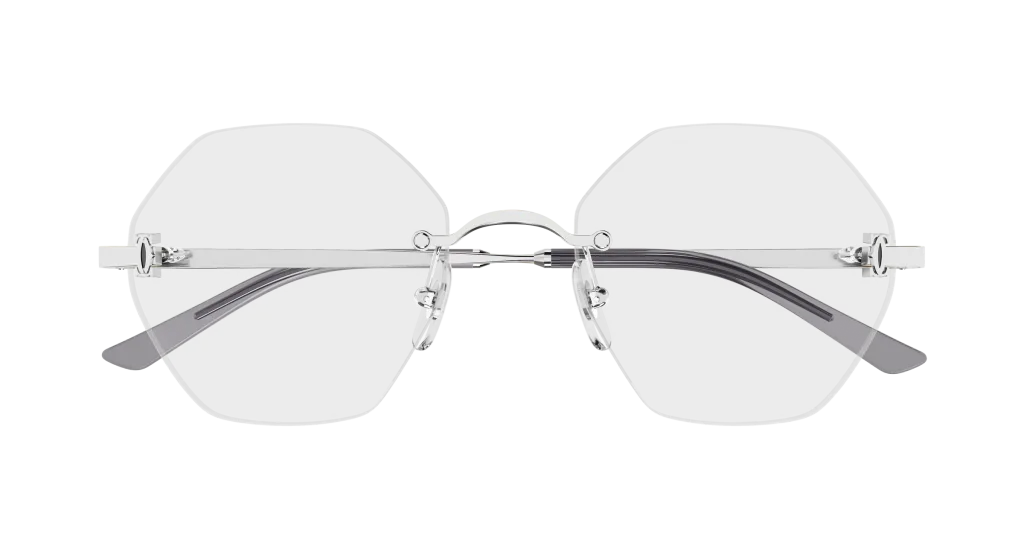 Cartier CT0593O Kolor: SILVER-TRANSPARENT, Kolor oprawy: Srebrny