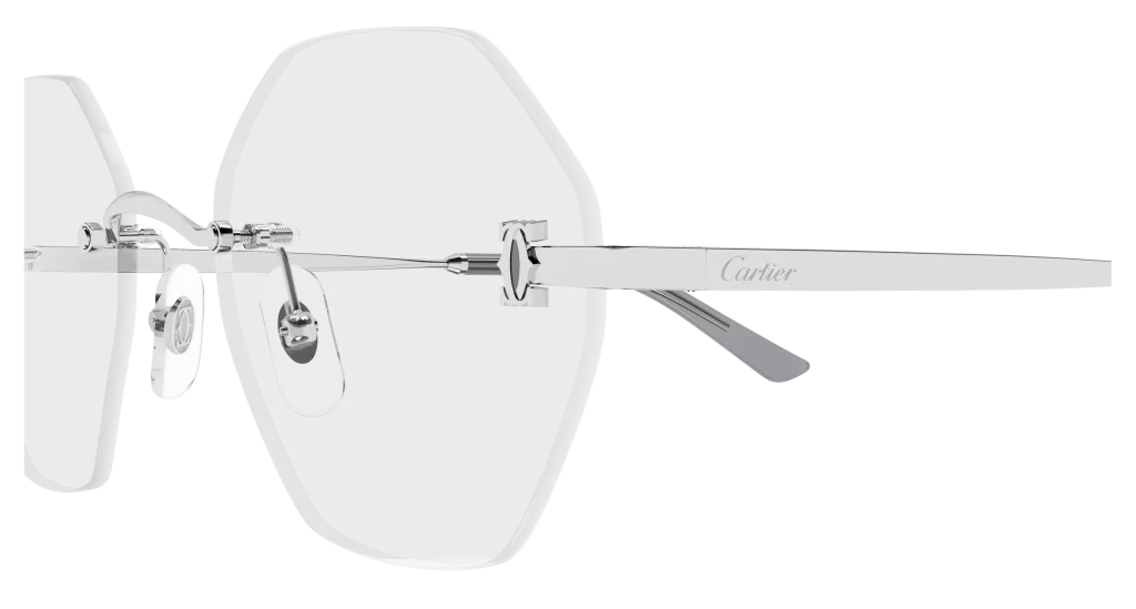 Cartier CT0593O Kolor: SILVER-TRANSPARENT, Kolor oprawy: Srebrny