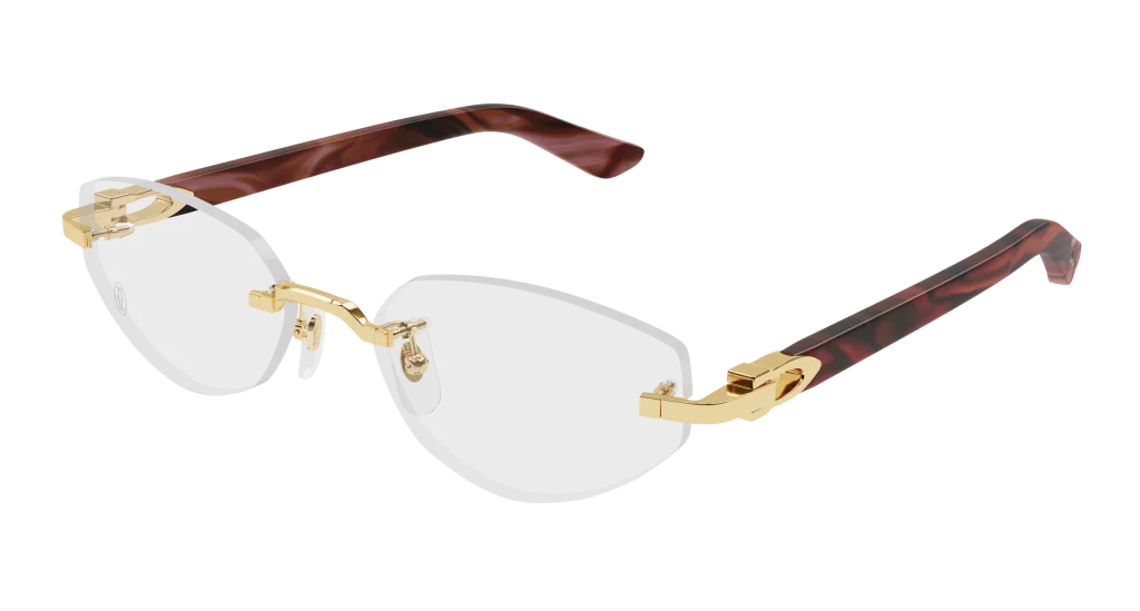 Cartier CT0609O GOLD-RED-TRANSPARENT, Czerwony