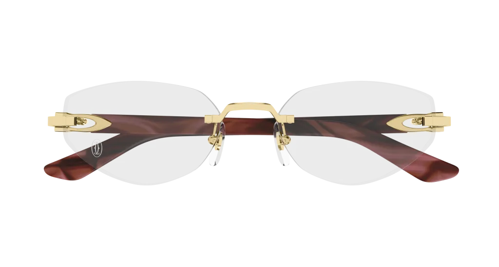 Cartier CT0609O GOLD-RED-TRANSPARENT, Czerwony