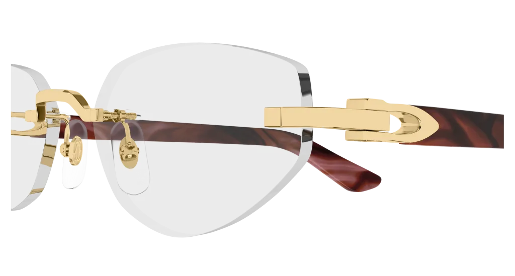 Cartier CT0609O GOLD-RED-TRANSPARENT, Czerwony