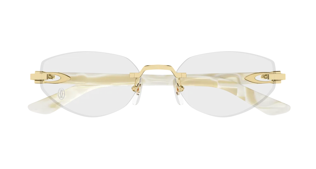 Cartier CT0609O GOLD-IVORY-TRANSPARENT, Beżowy