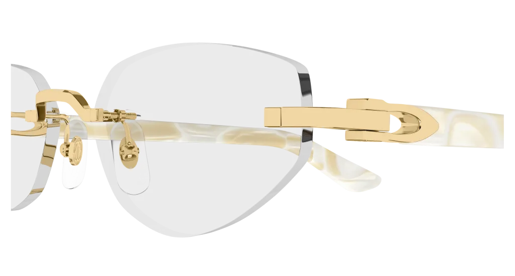 Cartier CT0609O GOLD-IVORY-TRANSPARENT, Beżowy