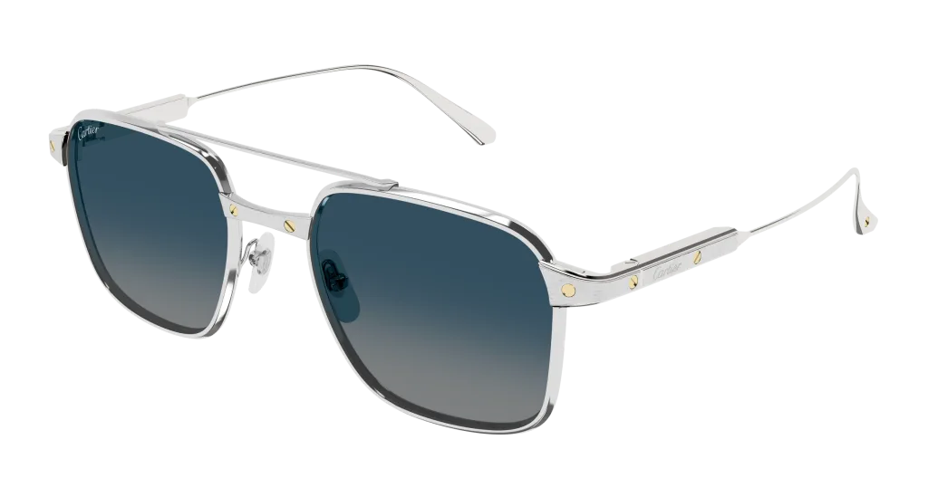 Cartier CT0610S Kolor: SILVER-BLUE, Kolor oprawy: Srebrny
