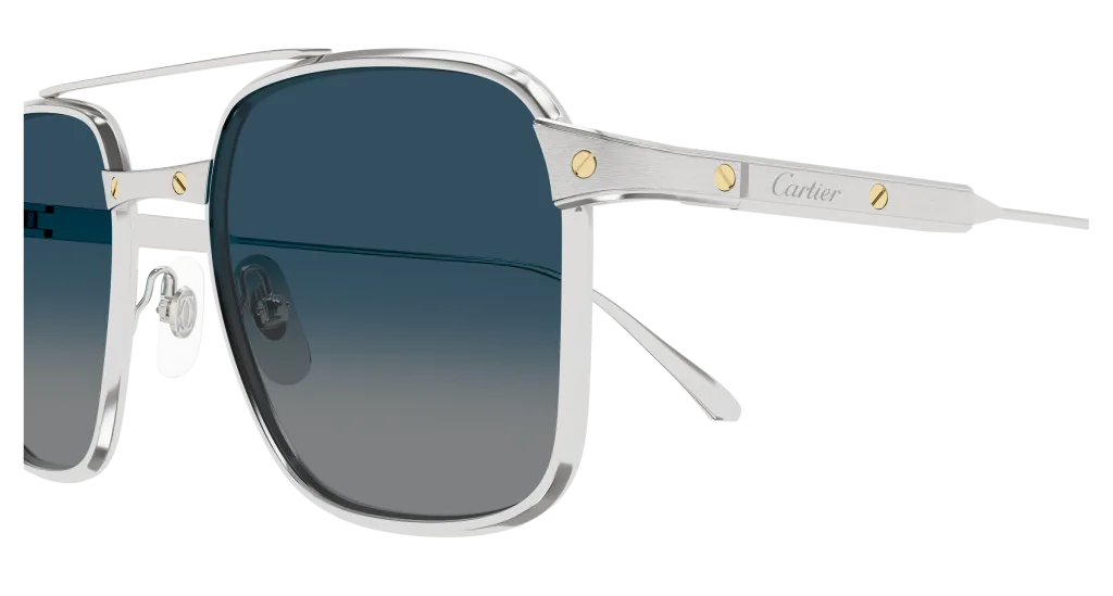 Cartier CT0610S Kolor: SILVER-BLUE, Kolor oprawy: Srebrny