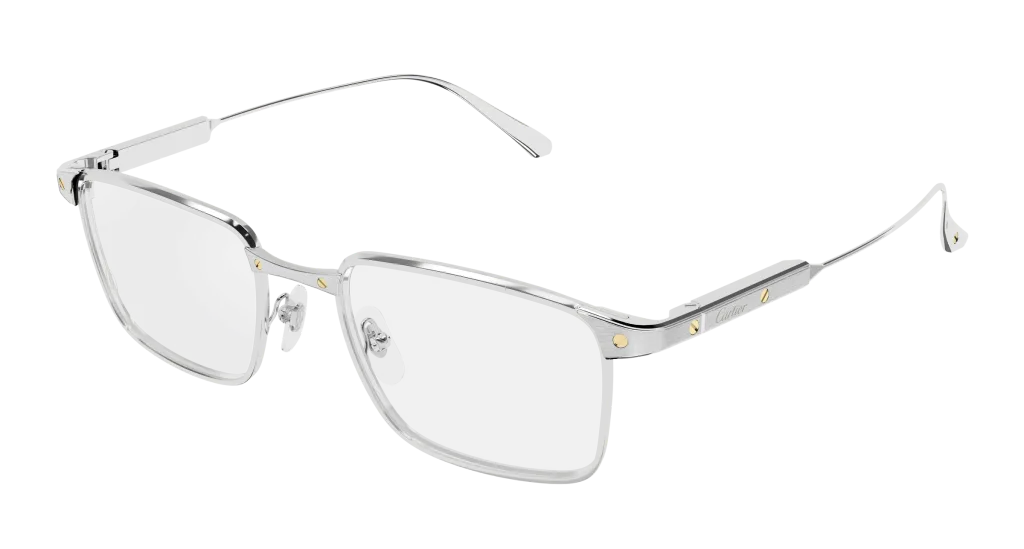Cartier CT0613O Kolor: SILVER-TRANSPARENT, Kolor oprawy: Srebrny