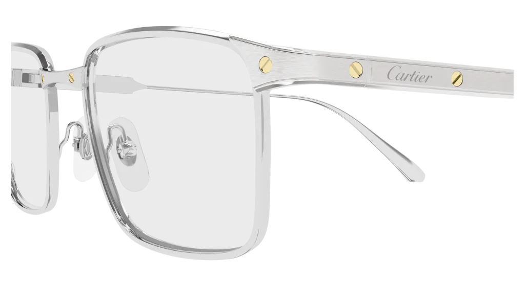 Cartier CT0613O Kolor: SILVER-TRANSPARENT, Kolor oprawy: Srebrny