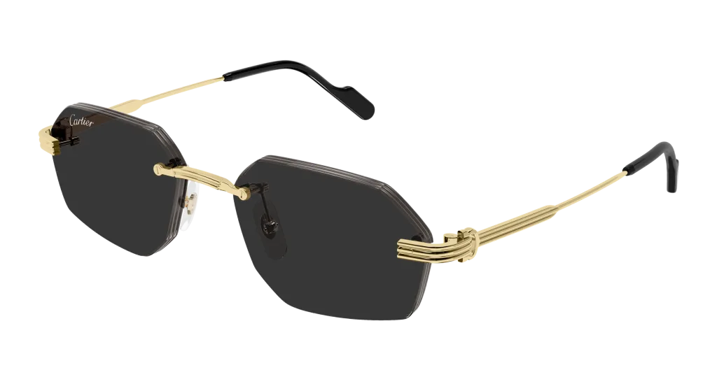 Cartier CT0616S Kolor: GOLD-GREY, Kolor oprawy: Złoty
