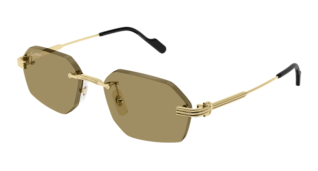 Cartier CT0616S Kolor: GOLD-BROWN, Kolor oprawy: Złoty