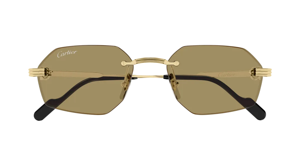 Cartier CT0616S Kolor: GOLD-BROWN, Kolor oprawy: Złoty