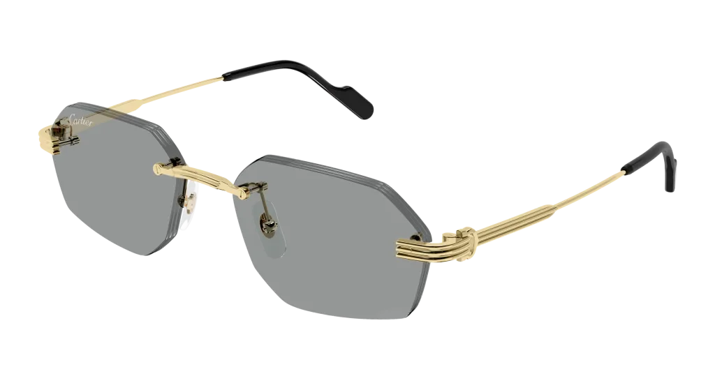 Cartier CT0616S Kolor: GOLD-GREY CT0616S-004, Kolor oprawy: Złoty