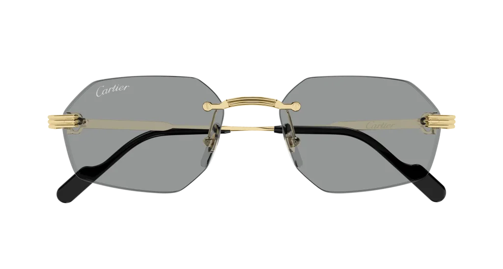 Cartier CT0616S Kolor: GOLD-GREY CT0616S-004, Kolor oprawy: Złoty
