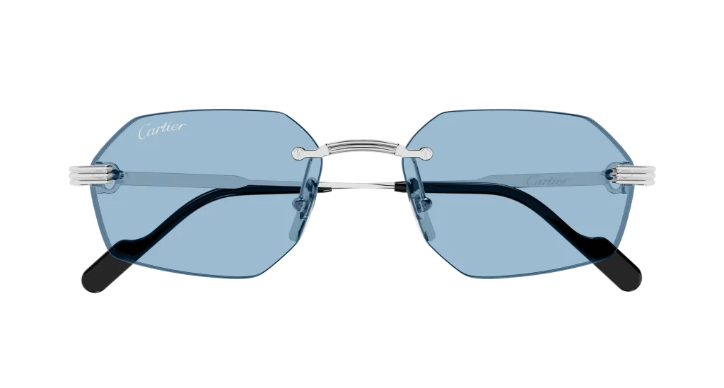 Cartier CT0616S Kolor: SILVER-LIGHT BLUE, Kolor oprawy: Srebrny