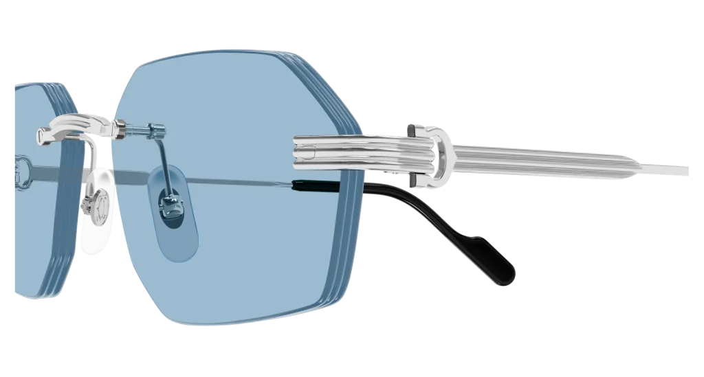 Cartier CT0616S Kolor: SILVER-LIGHT BLUE, Kolor oprawy: Srebrny