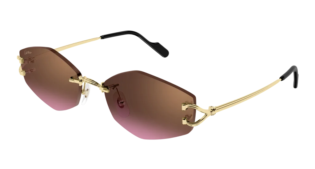 Cartier CT0620S Kolor: GOLD-BROWN, Kolor oprawy: Złoty