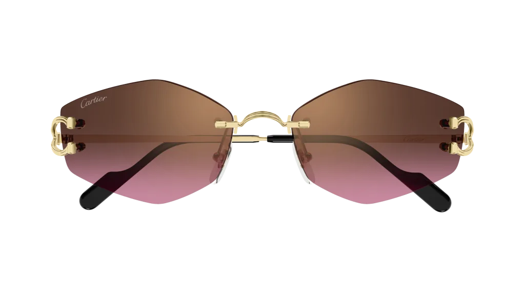 Cartier CT0620S Kolor: GOLD-BROWN, Kolor oprawy: Złoty