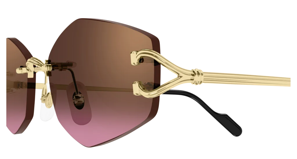 Cartier CT0620S Kolor: GOLD-BROWN, Kolor oprawy: Złoty