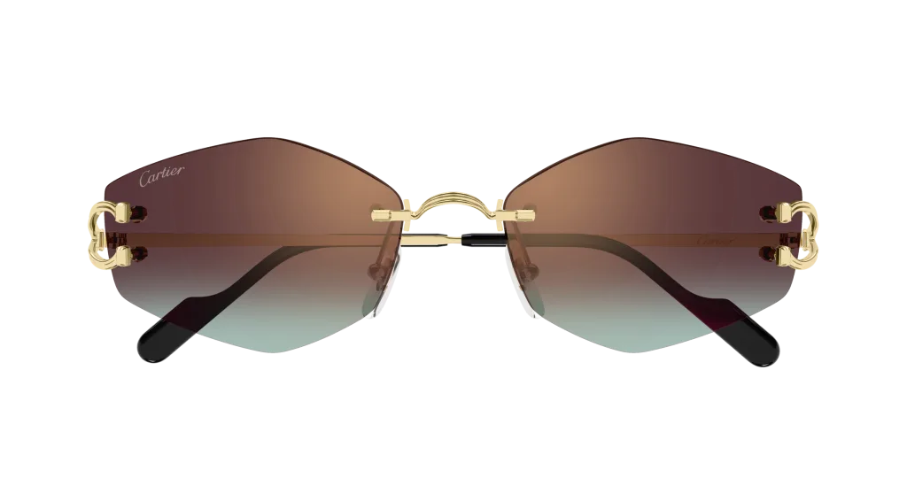 Cartier CT0620S Kolor: GOLD-RED, Kolor oprawy: Złoty
