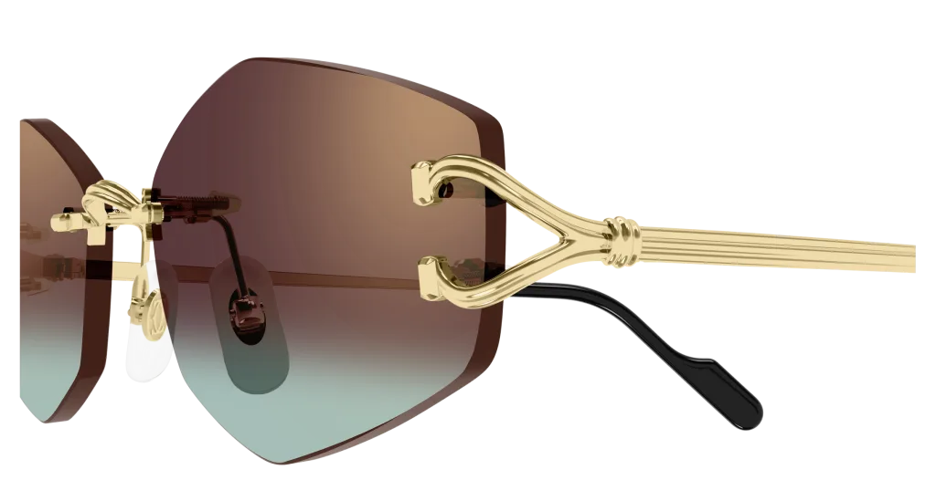 Cartier CT0620S Kolor: GOLD-RED, Kolor oprawy: Złoty