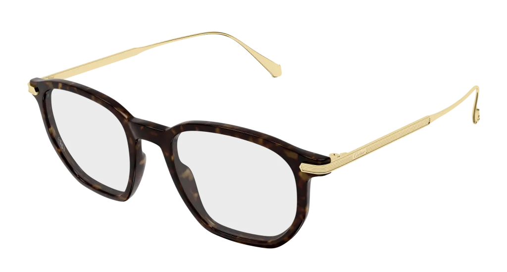 Cartier CT0628O Kolor: HAVANA-GOLD-TRANSPARENT, Kolor oprawy: Wzór havana