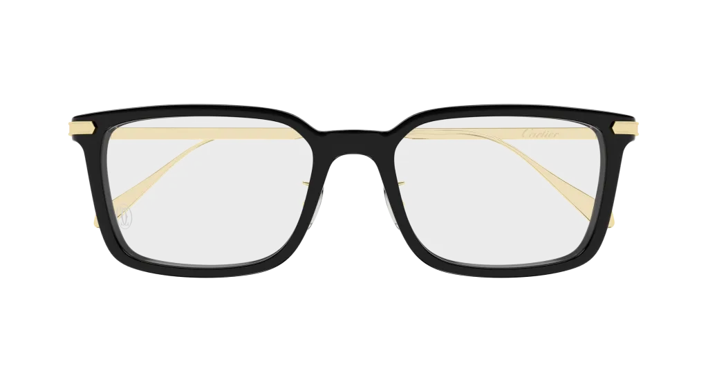 Cartier CT0629OA Kolor: BLACK-GOLD-TRANSPARENT, Kolor oprawy: Czarny