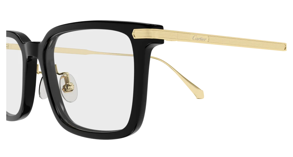 Cartier CT0629OA Kolor: BLACK-GOLD-TRANSPARENT, Kolor oprawy: Czarny
