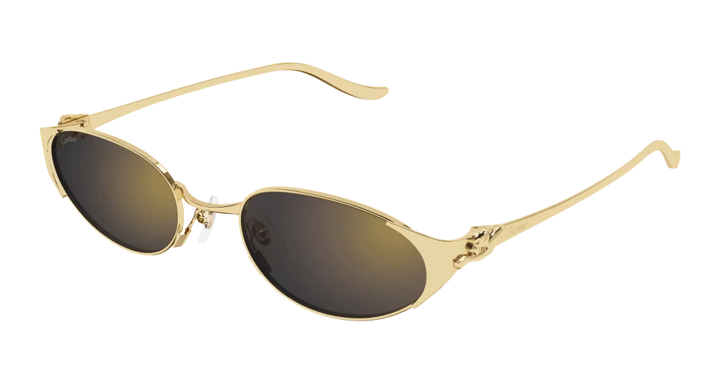 Cartier CT0630S Kolor: GOLD-GREY, Kolor oprawy: Złoty
