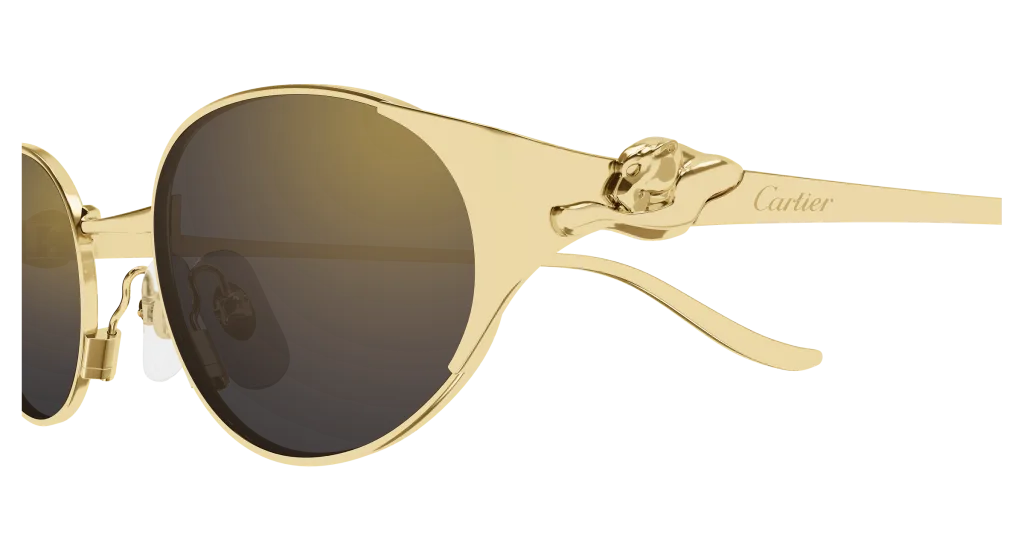 Cartier CT0630S Kolor: GOLD-GREY, Kolor oprawy: Złoty