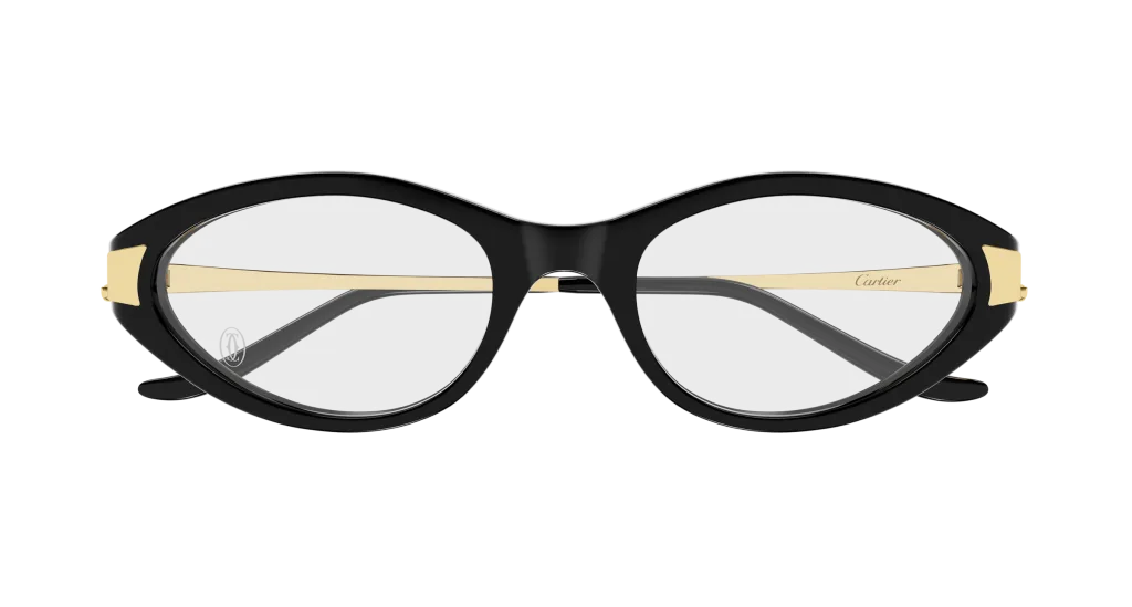 Cartier CT0633O Kolor: BLACK-GOLD-TRANSPARENT, Kolor oprawy: Czarny