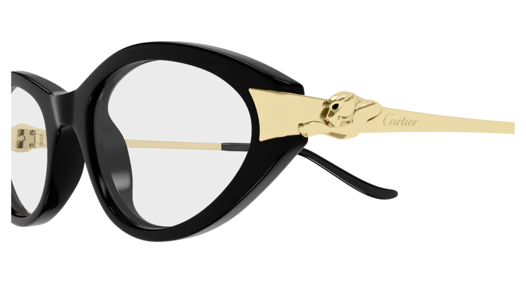 Cartier CT0633O Kolor: BLACK-GOLD-TRANSPARENT, Kolor oprawy: Czarny
