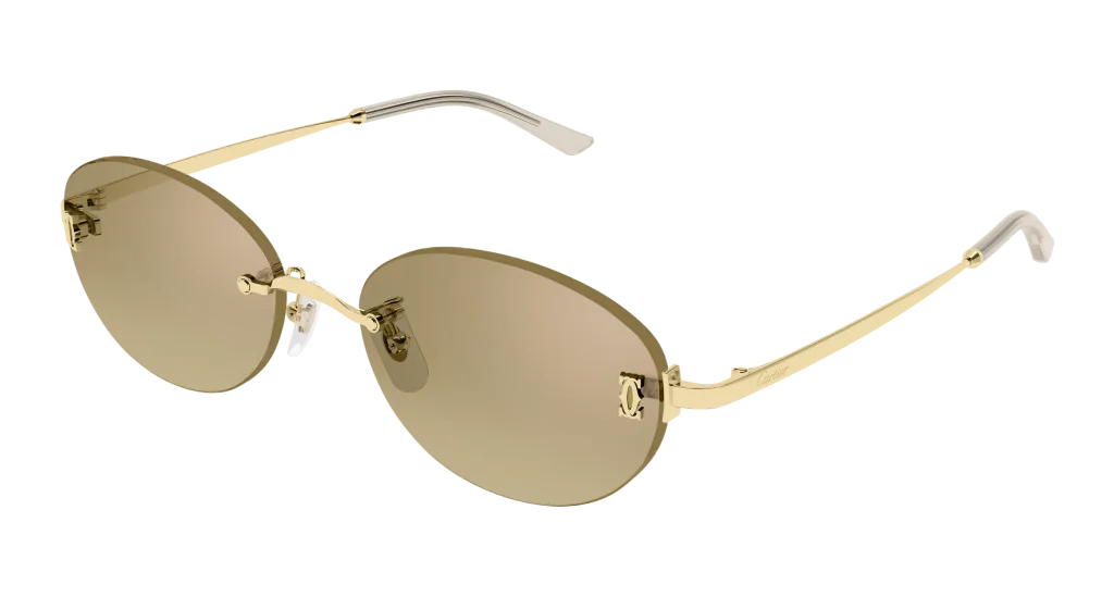 Cartier CT0642SA Kolor: GOLD-BROWN, Kolor oprawy: Złoty