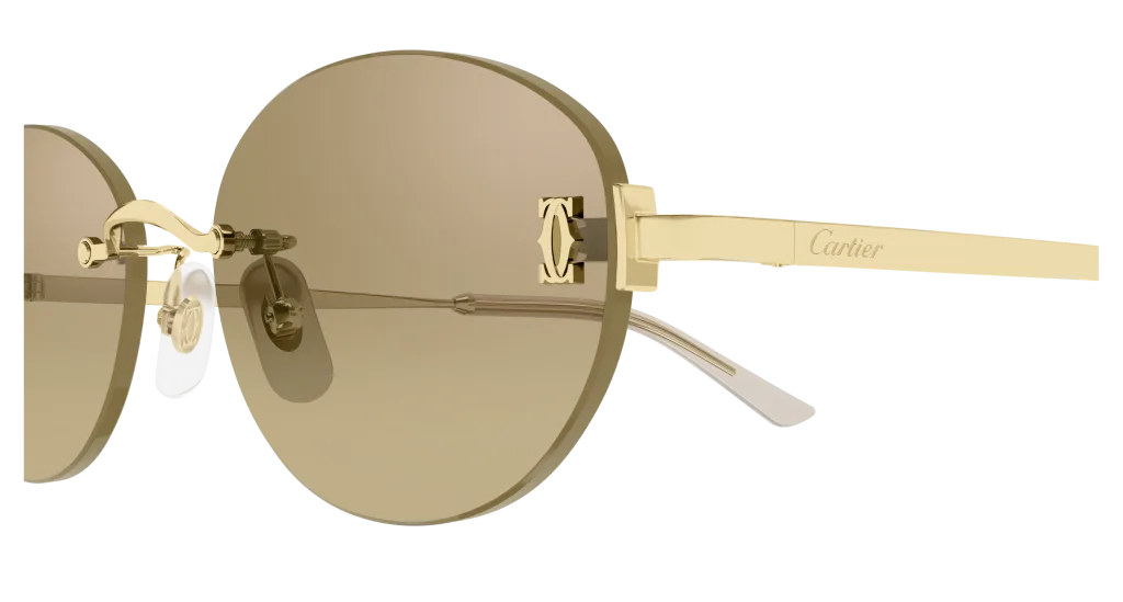 Cartier CT0642SA Kolor: GOLD-BROWN, Kolor oprawy: Złoty