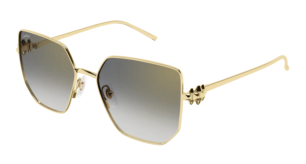 Cartier CT0645S Kolor: GOLD-GREY, Kolor oprawy: Złoty