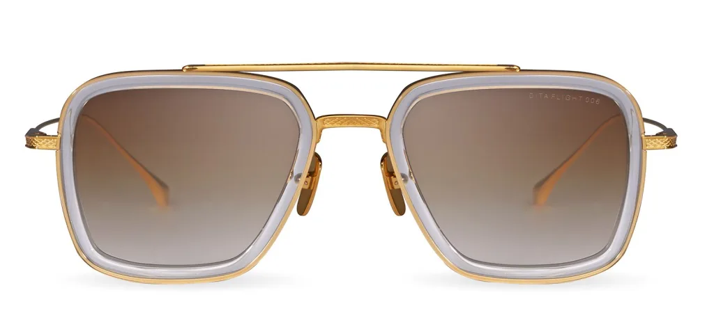 Dita FLIGHT.006 Kolor: CLEAR CRYSTAL - YELLOW GOLD, Kolor oprawy: Transparentny