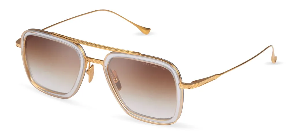 Dita FLIGHT.006 Kolor: CLEAR CRYSTAL - YELLOW GOLD, Kolor oprawy: Transparentny