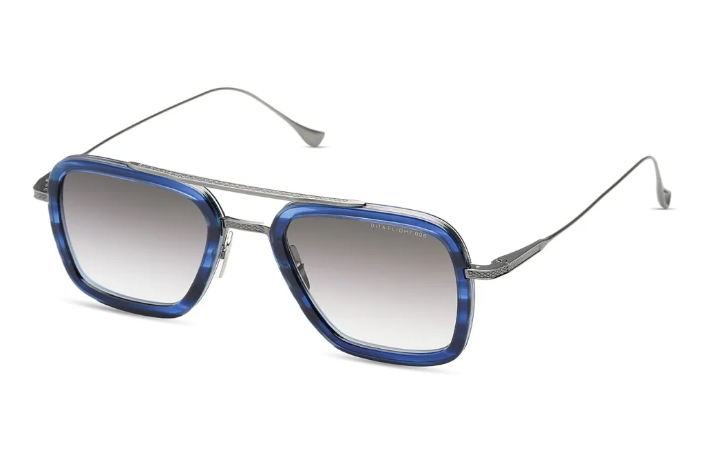 Dita FLIGHT.006 Kolor: BLUE SWIRL - ANTIQUE SILVER, Kolor oprawy: Niebieski
