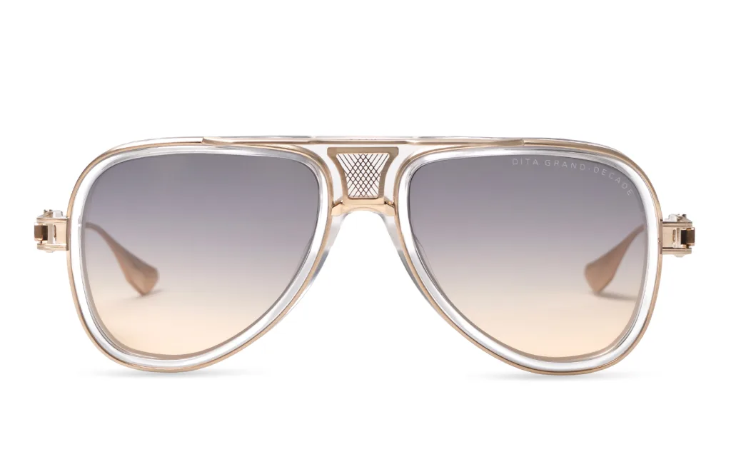 Dita GRAND-DECADE Kolor: CRYSTAL CLEAR - BRUSHED WHITE GOLD, Kolor oprawy: Transparentny