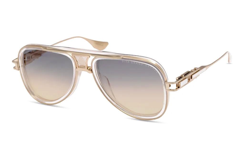 Dita GRAND-DECADE Kolor: CRYSTAL CLEAR - BRUSHED WHITE GOLD, Kolor oprawy: Transparentny