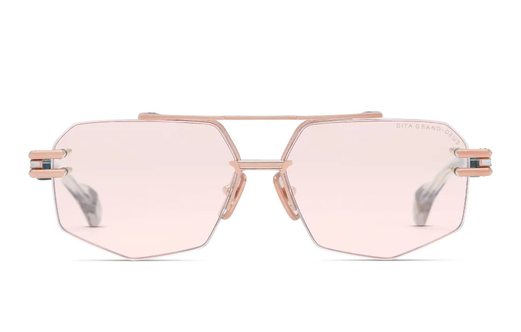 Dita GRAND-DEUS ROSE GOLD - KHAKI CRYSTAL, Różowy