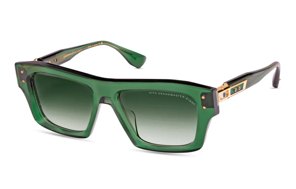 Dita GRANDMASTER-EIGHT CRYSTAL PINE - YELLOW GOLD, Transparentny